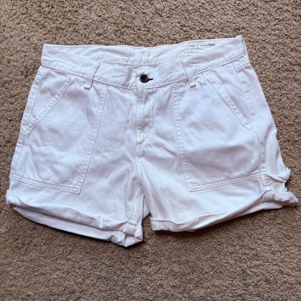 Rag‎ & Bone Denim Carpenter Shorts Aged Bright White Womens Size 29 Shorties